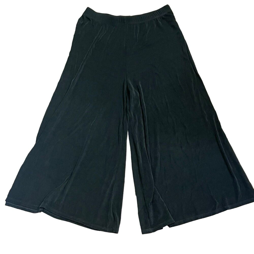 Women's High-Rise Extra Wide Leg Black Pull On Pants By Renaissance Size Medium